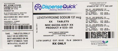 NDC 66336-0357-XX ------ JEROME.jpg PRINCIPAL DISPLAY PANEL - 0.137 mg - NDC 66336 0357 XX JEROME